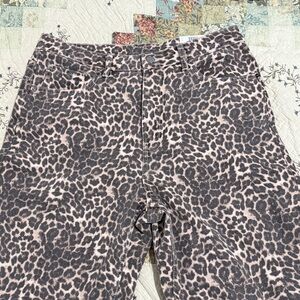 Leopard Print Flare & Wide Leg Jeans